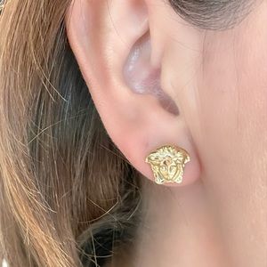 14k Gold Hallow Stud earrings with facial features